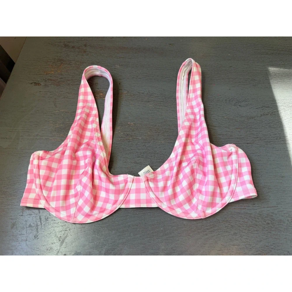 Monki Pink Gingham Underwired Bikini Top Swimwear EUR 80C 0837404 1